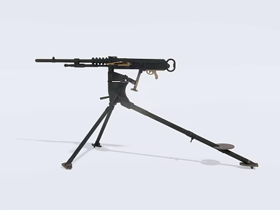 Tactical Heavy Machine Gun with Durable Tripod Stand for Military Use 3d model