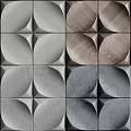 Modern Contemporary Background Wall Design With Wood Concrete Gray And Circular Geometric Patterns