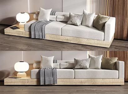 Quiet Double Sofa Multi-Person Sofa 3d model