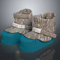 Stylish High Top Shoes With Textured Upper White Strap And Blue Ribbed Sole