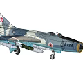 Camouflaged Fighter Jet With Tail Fin Emblem Number 5724 Missiles And Landing Gear