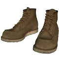 Brown Suede Lace Up Classic Boots With Durable Sole And Timeless Design 3d model