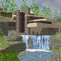 Detached Villa Exterior With Natural River Green Lawn And Surrounding Trees