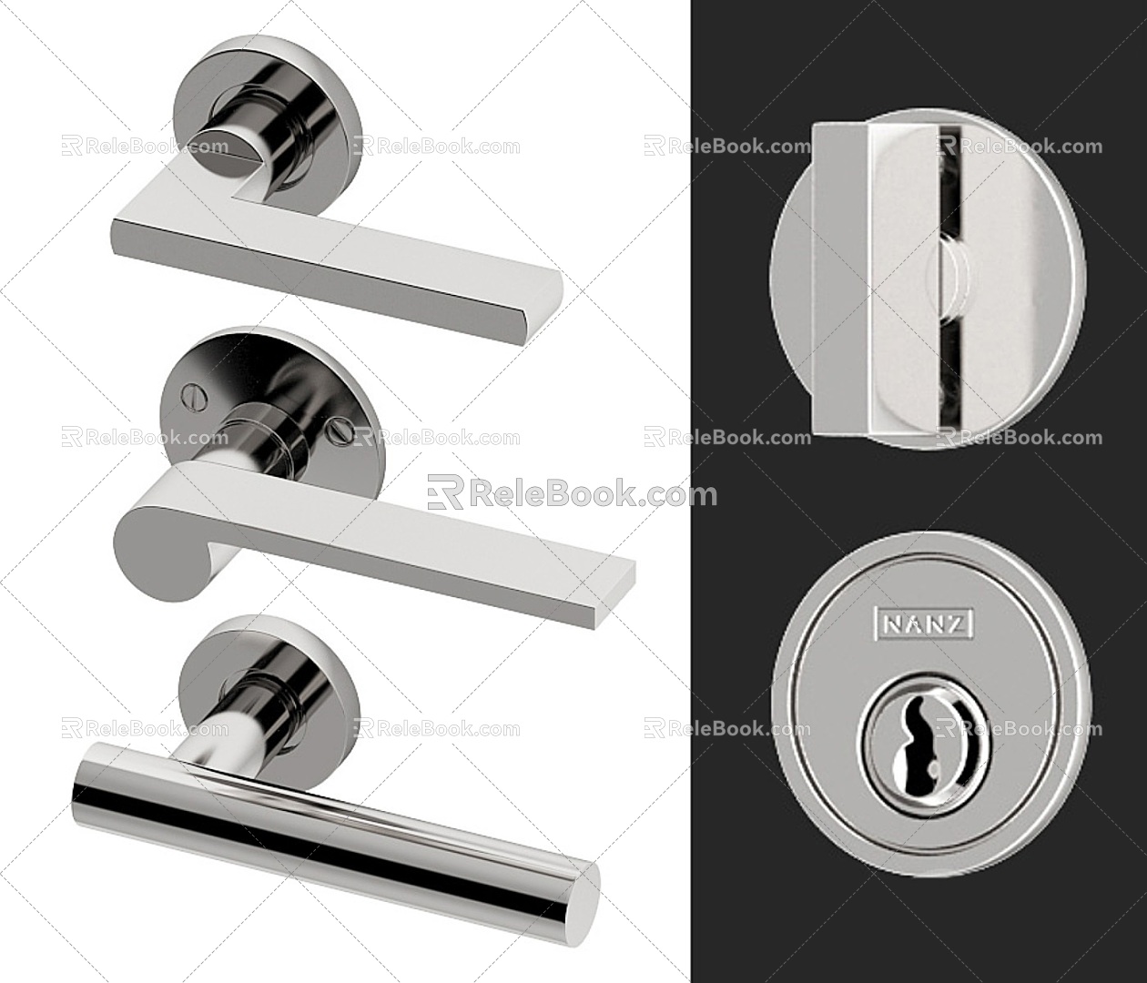 Hand in hand handle lock 3d model