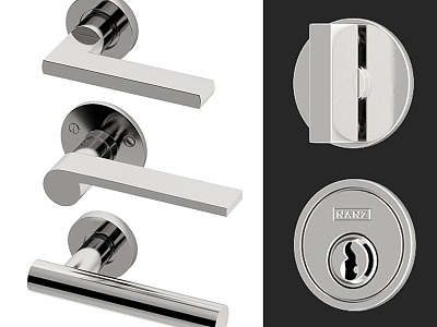 Hand in handle lock 3d model