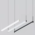 Modern Minimalist Linear Pendant Lights In White And Black Hanging Design