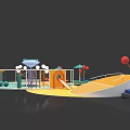 Vibrant Children's Play Area Featuring Slides Swings And Interactive Play Equipment