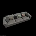 Comfortable Gray Sofa With Multiple Colorful Patterned Pillows In Living Room 3d model