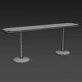 Elegant Marble Console Table With Smooth Top And Black Metal Support Base 3d model