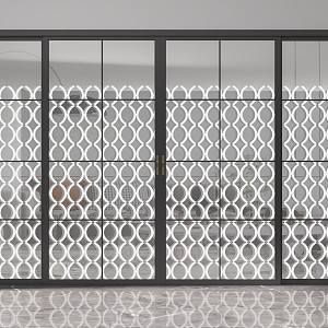 High glass partition 3d model