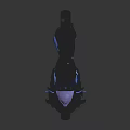 Modern Futuristic Black Motorcycle With Blue Accents And Illuminated Wheels