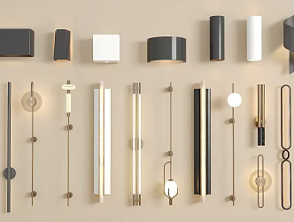 modern wall lamp crystal wall lamp long strip wall lamp metal wall lamp glass wall lamp 3d model