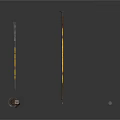 Various Structural Poles With Metal Rods Wooden Handles And Top Mounts