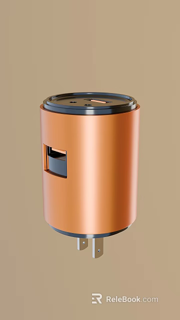 Copper Colored Waste Bin With Black Lid And Side Opening For Home Use 3d model 