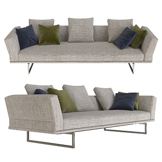 Belair modern three-seat sofa 3d model