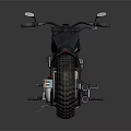 Vintage Black Motorcycle Classic Design Large Tires Chrome Engine Leather Seat