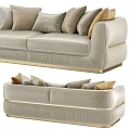 Light Luxury Multiplayer Sofa Collection 3d model