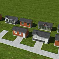 Multiple Detached Villas With Green Lawn Driveways And Various Exterior Designs