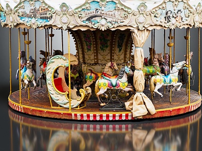 European-style carousel children's playground children's playground 3d model