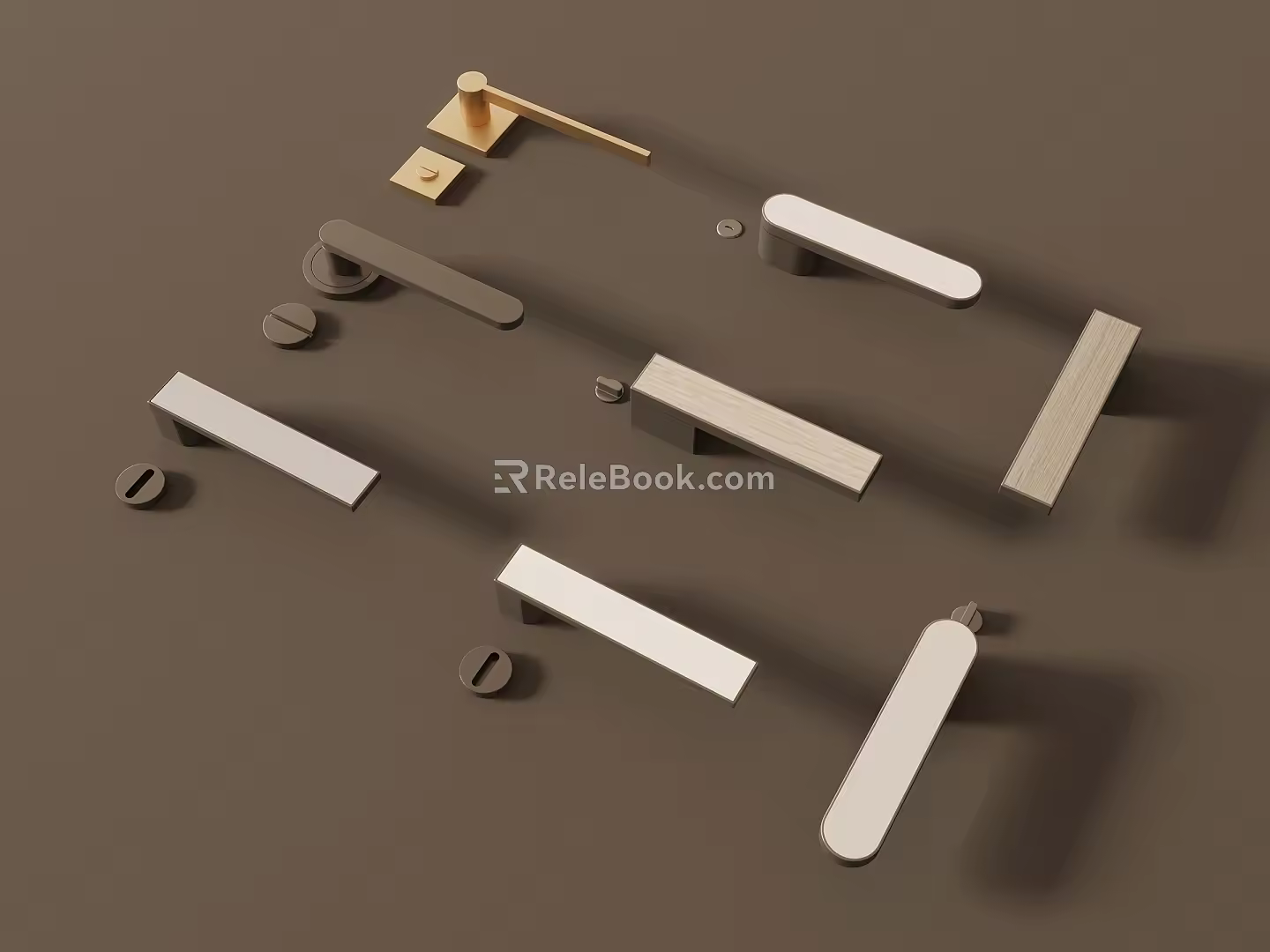 Modern door lock door handle hardware handle 3d model