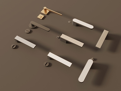 Modern door lock door handle hardware handle 3d model