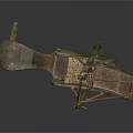 Historical Medieval Siege Weapon With Metal Frame And Projectile Arm