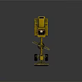 Yellow Bulldozer With Front Blade Large Tires Enclosed Cab And Industrial Design
