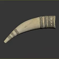 Handcrafted Musical Instrument And Art Supplies Featuring Carved Horn Intricate Patterns