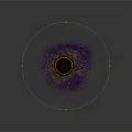 Golden Carved Cup With Purple And Golden Powder On Gray Background