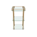 Modern Bathroom Vanity With Glass Shelves And Gold Metal Frames Design