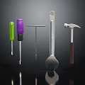 Essential Hardware Tools Including Colorful Screwdrivers T Handle Wrench Adjustable Wrench And Hammer