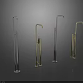 Modern Floor Standing Faucets With Different Metallic Designs And Structures 3d model