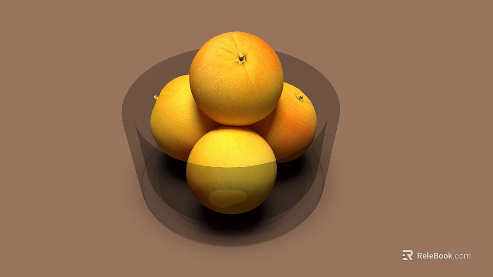 Fresh Ripe Oranges In Transparent Bowl With Vibrant Color And Healthy Look 3d model 