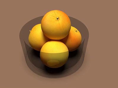 Fresh Ripe Oranges In Transparent Bowl With Vibrant Color And Healthy Look 3d model