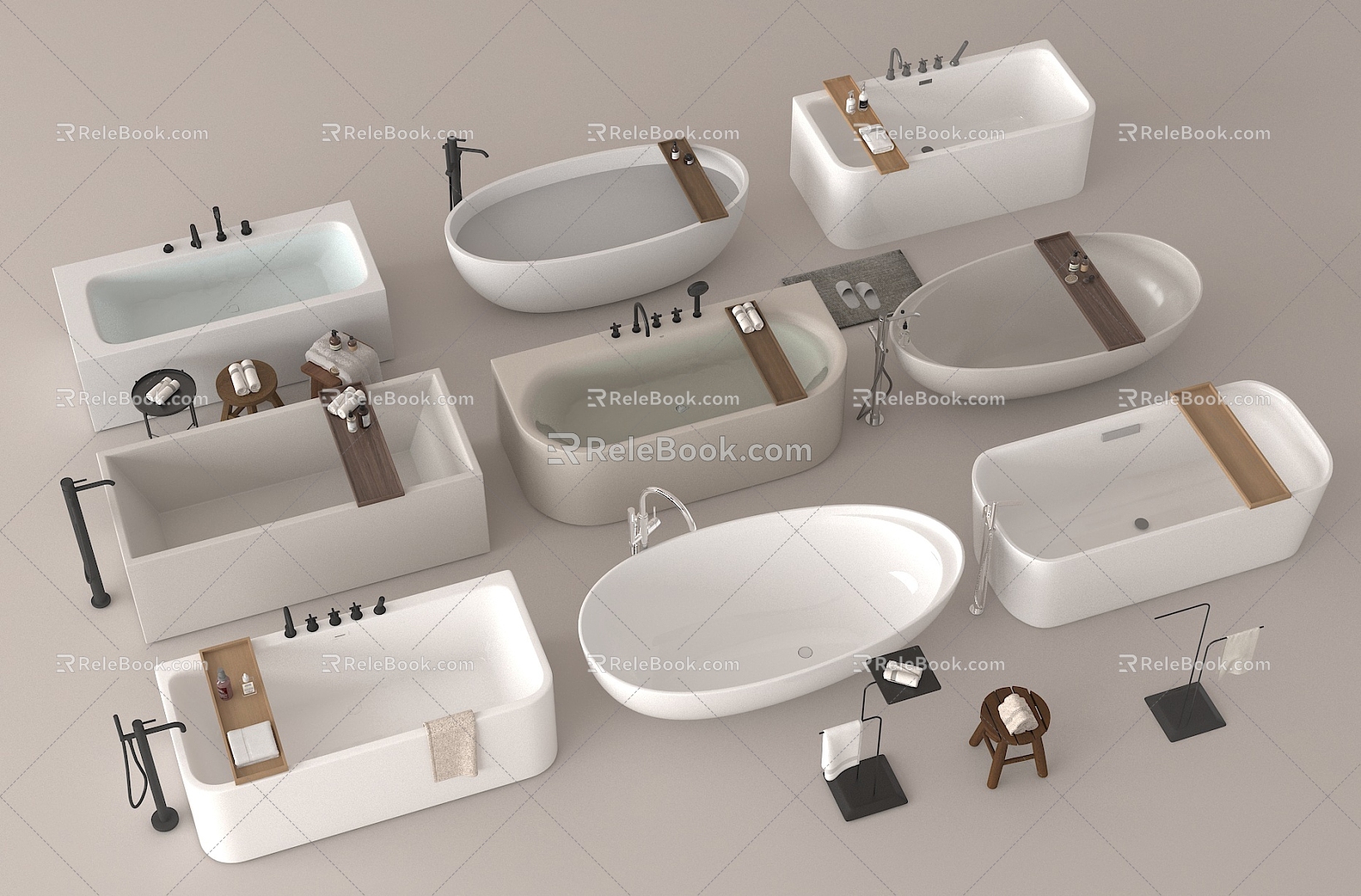 Bathtub Independent Bathtub Integrated Bathtub Oval Bathtub Square Bathtub 3d model