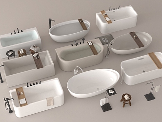 Bathtub Independent Bathtub Integrated Bathtub Oval Bathtub Square Bathtub 3d model