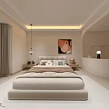 Warm Cream Tone Living And Dining Room Interior With Custom Storage Cabinets And Home Projector