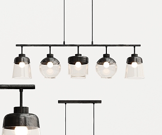 Industrial LOFT chandelier multi-head chandelier 3d model