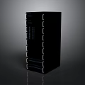 Black Server Rack With Stacked Units Network Ports And Cooling Fans