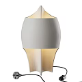 Modern White Table Lamp With Curved Design And Soft Warm Illumination 3d model