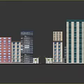 Colorful City Model With High Rise Buildings And Central Green Park Area