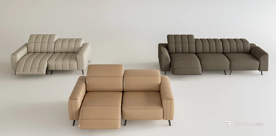 Modern Stylish Sofa Set With Multiple Colors Beige Gray And Comfortable Modular Design Seats 3d model