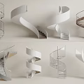 Modern Spiral Staircases With Various Designs Metal Glass Railings And Wooden Steps