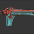 Futuristic Red And Teal Water Vehicle With Streamlined Design And Transparent Cabin