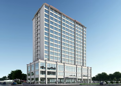 modern office building high-rise hotel office building 3d model