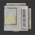 Industrial Computer Enclosure With Metal Housing Ventilation Grilles And Yellow Warning Symbol