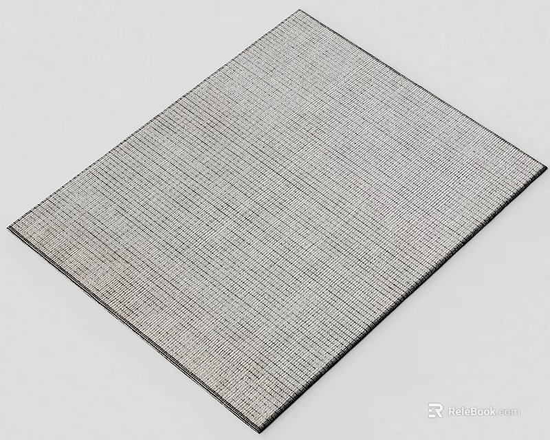 Gray Square Carpet With Grid Pattern Modern Minimalist Home Living Room Decor 3d model 
