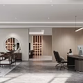 Modern New Chinese Executive Office With Warm Wooden Interior And Comfortable Reception And Working Space