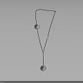 Modern Minimalist Necklace With Geometric Circular Pendants And Thin Line Design