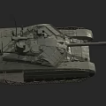Modern Military Armored Tank With Turret Gun Barrel Tracks And Armor Plates